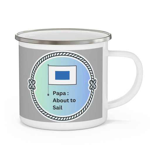 Code Flag - P  - Enamel Camping Mug