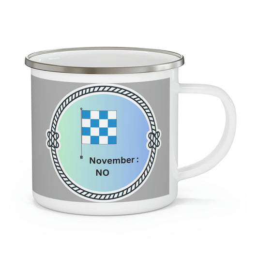 Code Flag N  - Enamel Camping Mug