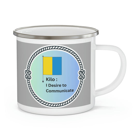 Code Flag K  - Enamel Camping Mug