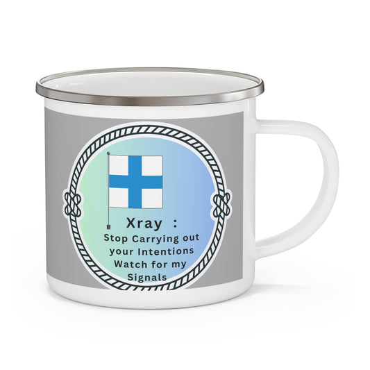 Code Flag X - Enamel Camping Mug