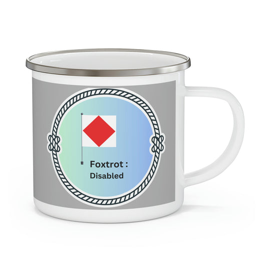 Code Flag  - F - Enamel Camping Mug
