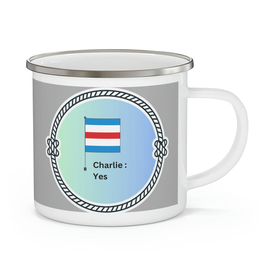 Code Flag  - C - Enamel Camping Mug