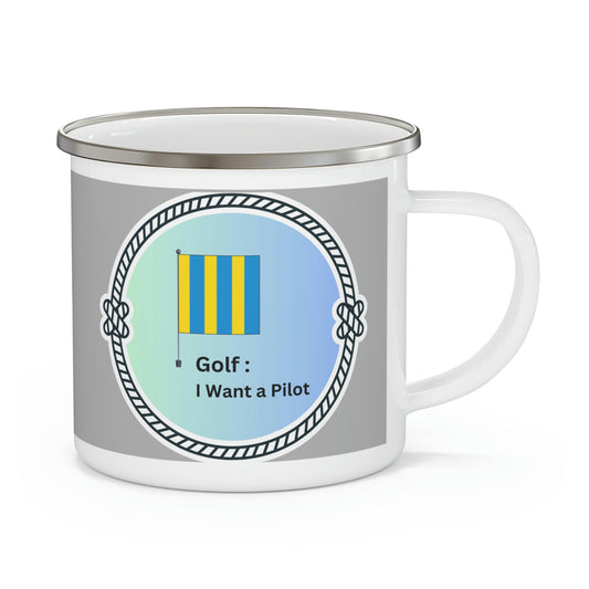 Code Flag  G - Enamel Camping Mug