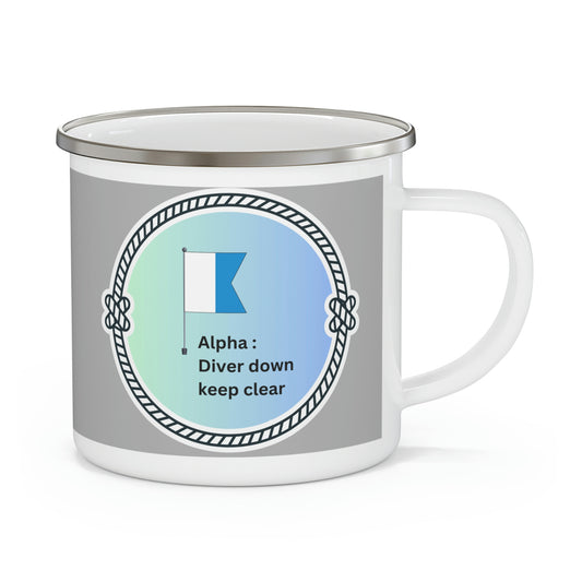 Code Flag - A- Enamel Camping Mug