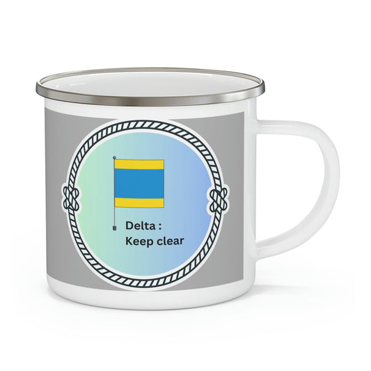 Code Flag  - D - Enamel Camping Mug